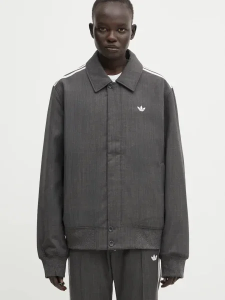Adidas Originals jachetă din amestec de lână Wb Wool Blouson de tranziție gri