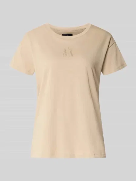 T-shirt z czystej bawełny Armani Exchange beżowa