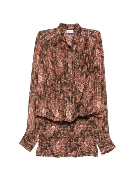 Rochie The Andamane cu imagine cu model paisley maro