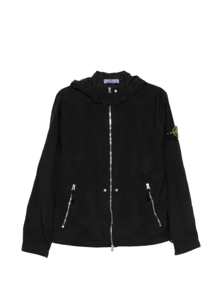 Kapucnis dzseki Stone Island strasszokkal fekete