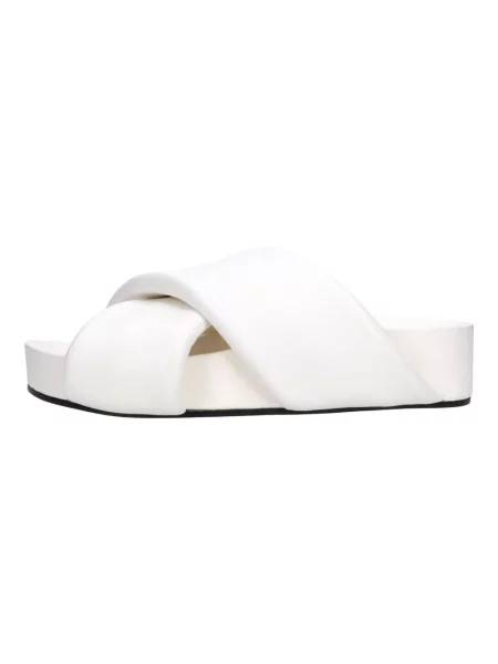 Klapki Jil Sander skórzane białe