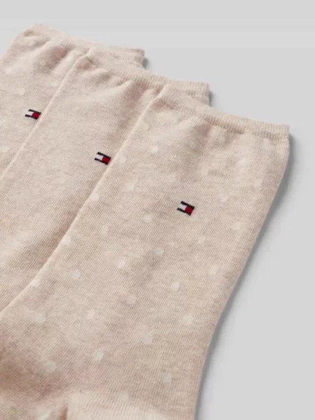 Skarpety z nadrukiem z logo w zestawie 3 szt. Tommy Hilfiger beżowe
