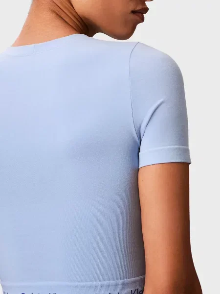 Короткий топ Calvin Klein з коротким рукавом блакитний