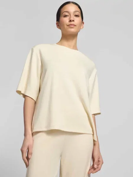 T-shirt z okrągłym dekoltem Soyaconcept beżowa