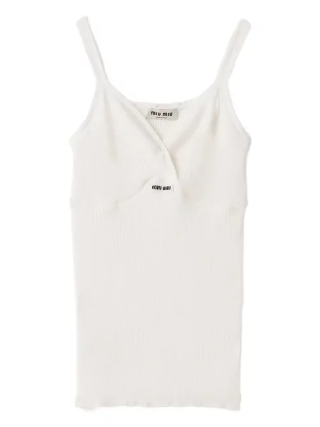 Top Miu Miu tricotate alb