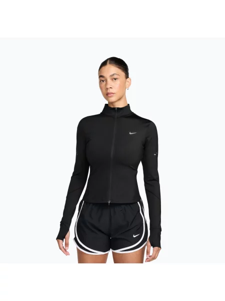 Дамски суитшърт за бягане Nike Swift Dri-Fit Full Zip black черно