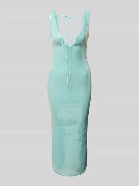 Sukienka koktajlowa z cekinowym obszyciem model ‘ISHA SEQUIN’ Bardot