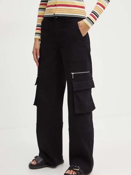 MAX&Co. pantaloni femei drept high waist negru