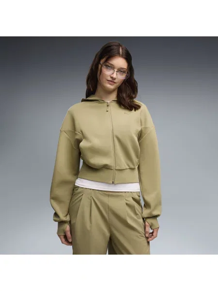 Rozpinana bluza z kapturem PUMATECH SENSE OdzieÅ¼ BrÄ…zowy S
