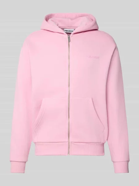 Bluza rozpinana o kroju regular fit z aplikacją z logo model ‘Kangaroo’ Review różowa