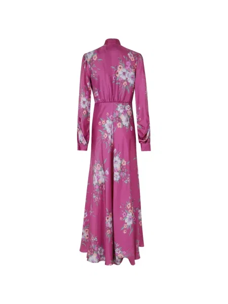 Rochie maxi Raquel Diniz cu model floral cu imagine roz