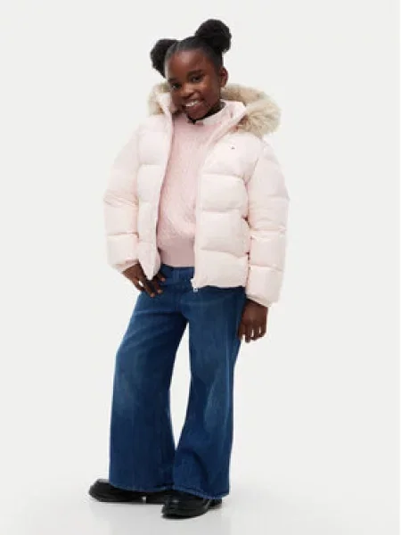Vatovaná bunda Tommy Hilfiger růžová