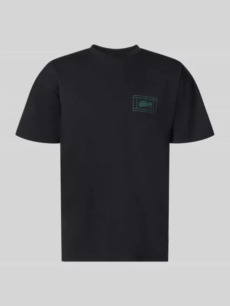 Koszulka z nadrukiem logo krój regular fit Blkvis czarna