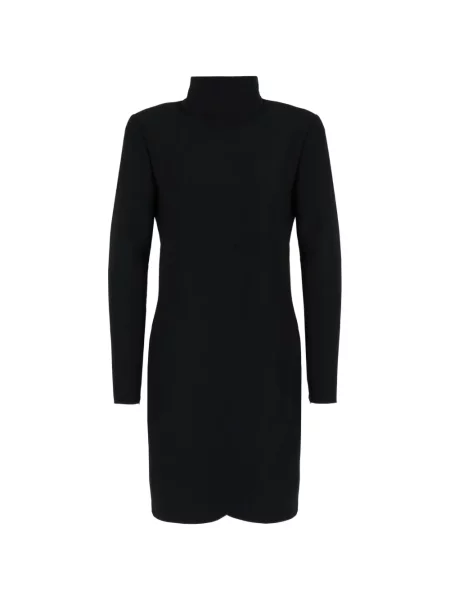 Rochie maxi Emporio Armani lungă de costum negru