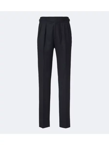 Pantaloni Rubinacci de lână conici albastru