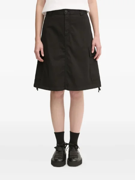 Fustă midi Carhartt Wip până la genunchi negru