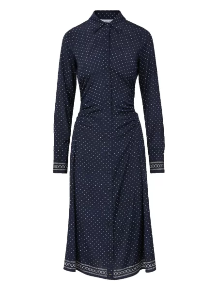 Rochie midi Veronica Beard cu buline cu imagine până la genunchi albastru