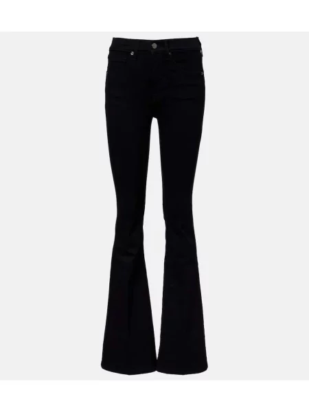 Blugi evazați Veronica Beard cu talie înaltă negru