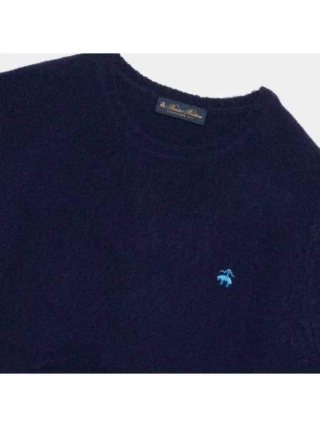 Sweter Brooks Brothers wełniany z logo niebieski