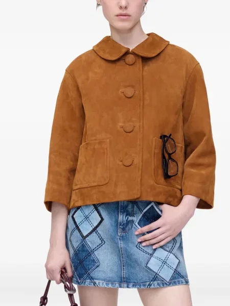 Geacă Marc Jacobs din piele de căprioară maro
