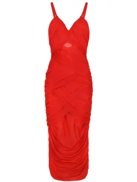 Rochie midi Dolce & Gabbana din tul drapată până la genunchi