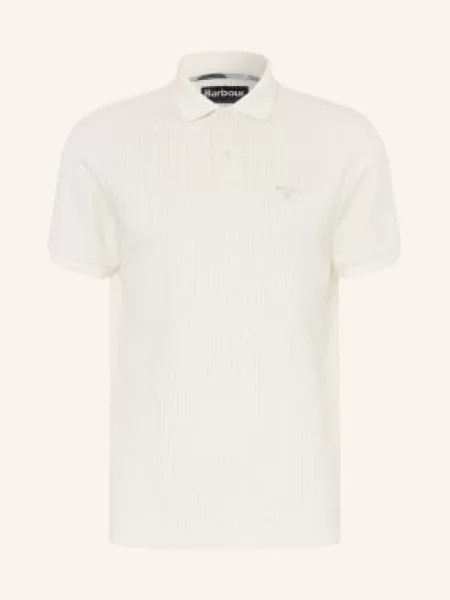 Barbour Koszulka Polo Z Dżerseju Harworth Tailored Fit weiss beżowa