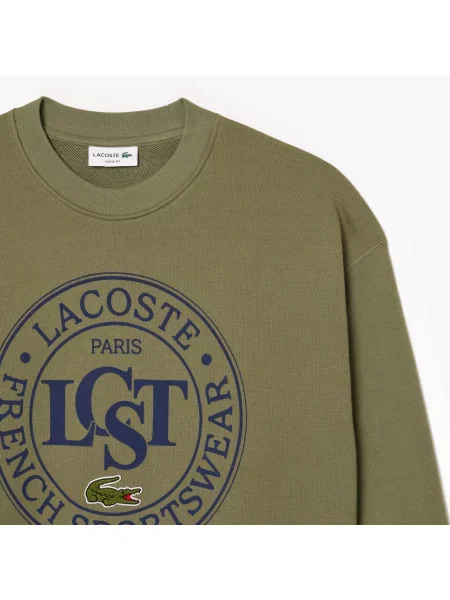 Lacoste Luźna Bluza Z Grafiką zielona