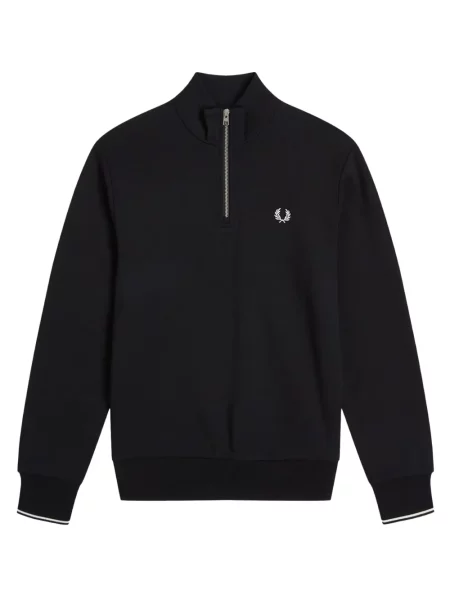 Hanorac cu fermoar Fred Perry cu broderie negru