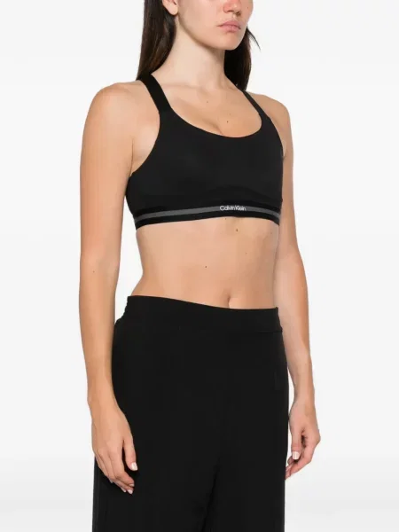 Αθλητικό σουτιέν Calvin Klein με αυτόγραφο μαύρο