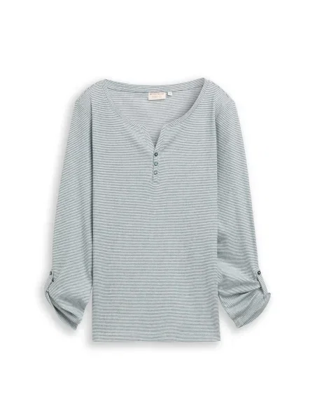 TOM TAILOR Tricou verde pastel alb
