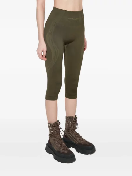 Pantaloni Misbhv cu dungi din jacard verde