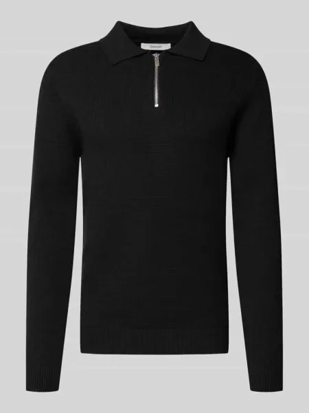 Sweter z dzianiny o kroju regular fit z bawełny ekologicznej model ‘DANE’ Selected Homme czarny