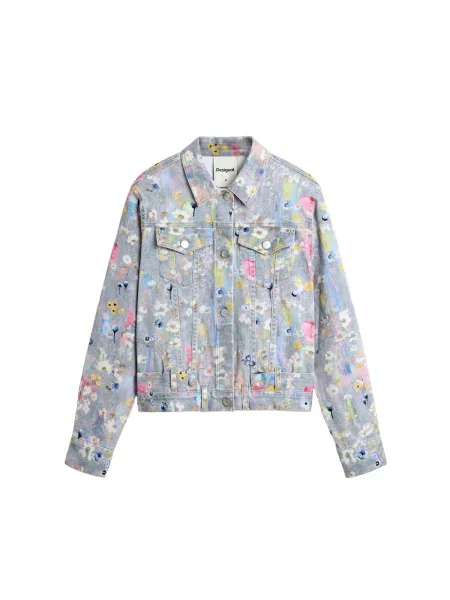 Desigual Geacă de primăvară-toamnă albastru roz gri