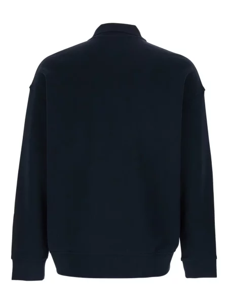 Поло тениска Emporio Armani бродирана синьо