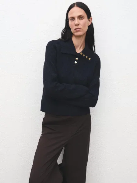 Светр MANGO віскоза/поліестер синій