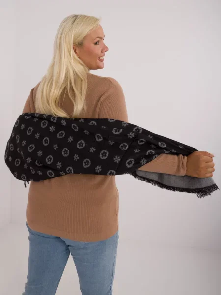 Pletený šál Fashionhunters čierna