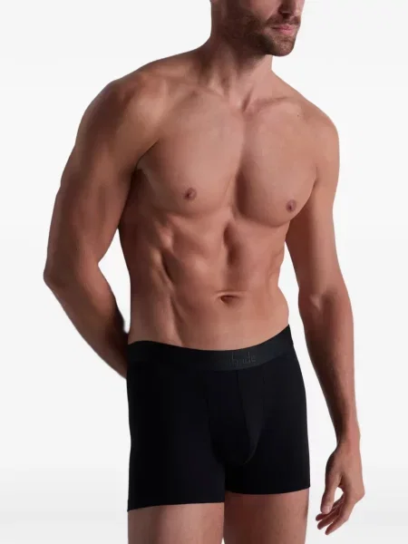 Pantaloni scurți Aubade cu imagine cu imprimeu geometric negru