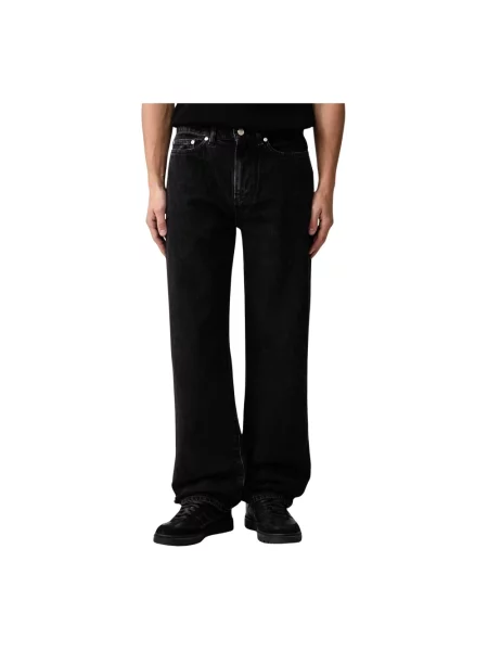 Jeansy straight leg Lacoste czarne