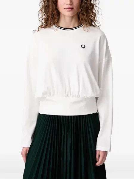 Dugo majica Fred Perry s vezom bijela