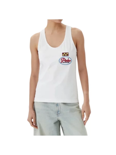 Top Pinko z logo biały