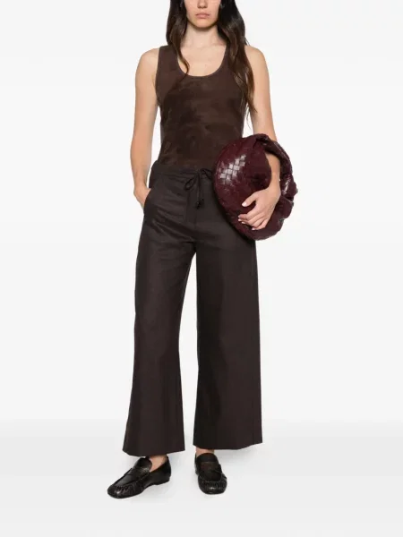 Top Max Mara din piele de căprioară maro
