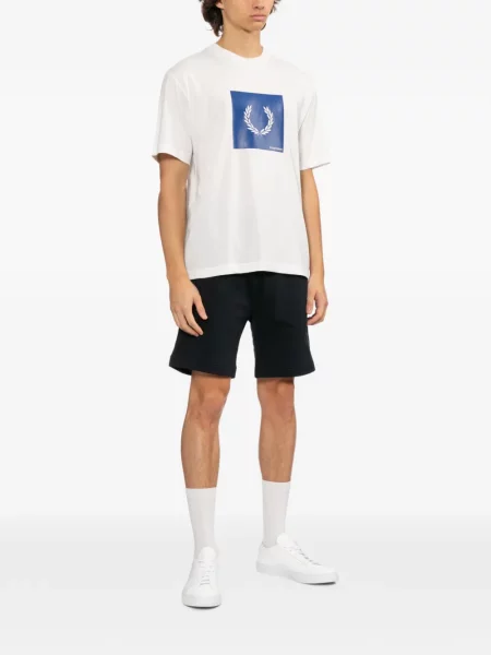 Tricou Fred Perry cu imagine alb
