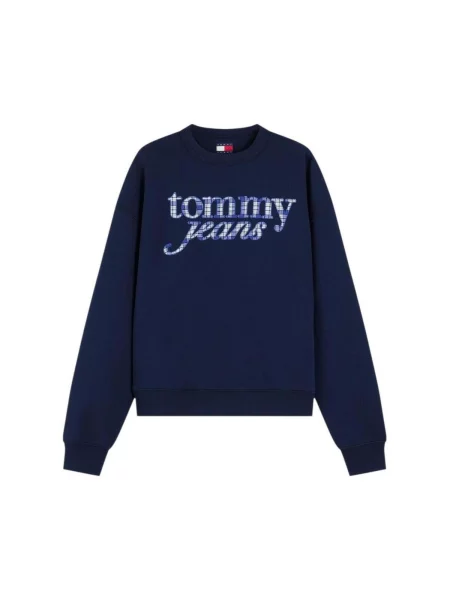 Geacă de blugi Tommy Hilfiger în carouri albastru