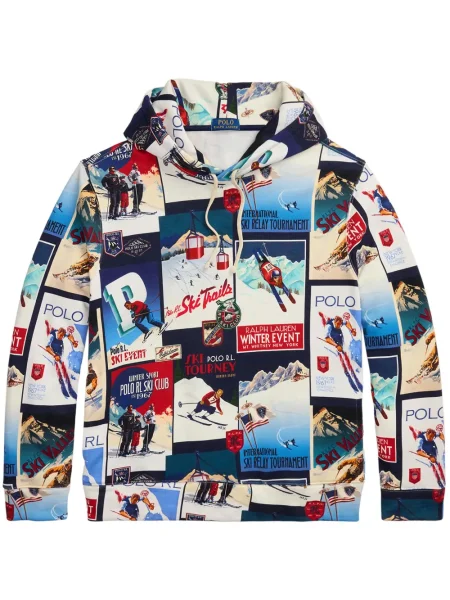 Vunena odgovarati polo majica Polo Ralph Lauren s printom zelena