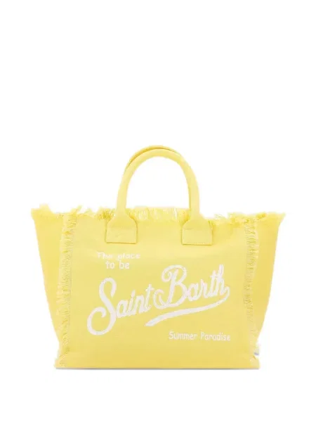 Geantă shopper Mc2 Saint Barth cu franjuri galben
