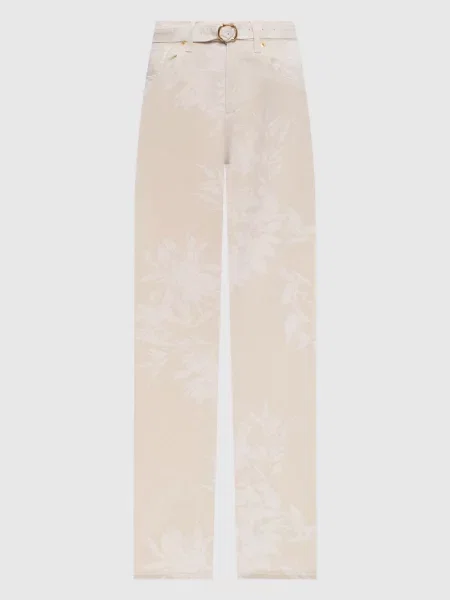 Джинси в квітковий принт Twinset бежеві
