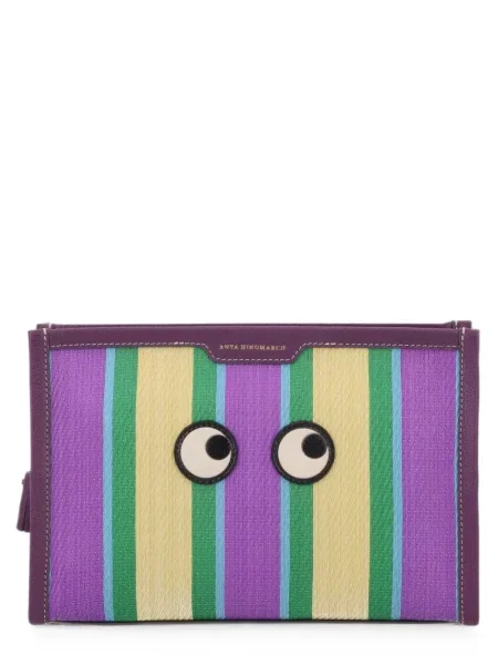 Geantă Anya Hindmarch cu dungi violet