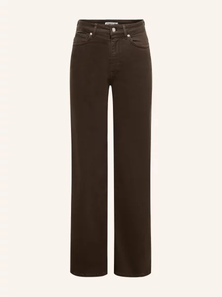 Only Široké Džíny dark brown denim hnědé