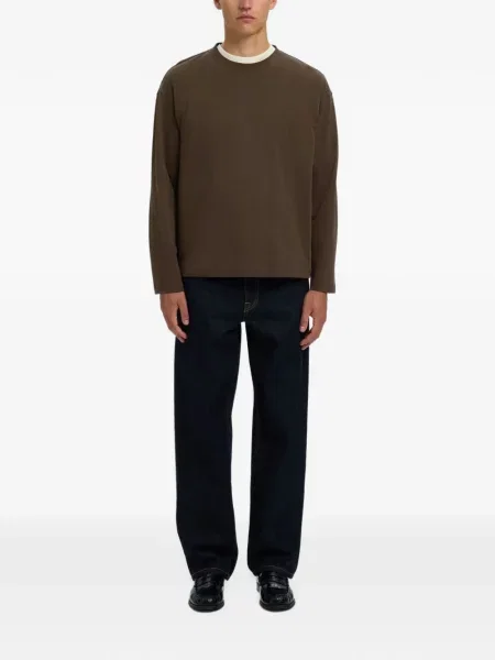 Lung tricou Selected maro