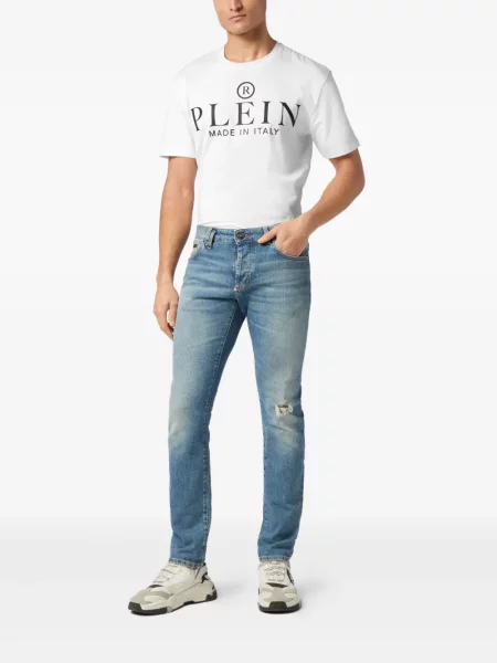 Blugi Philipp Plein cu autograf albastru